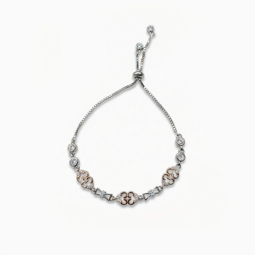 Rose Clover Shine Silver Bracelet
