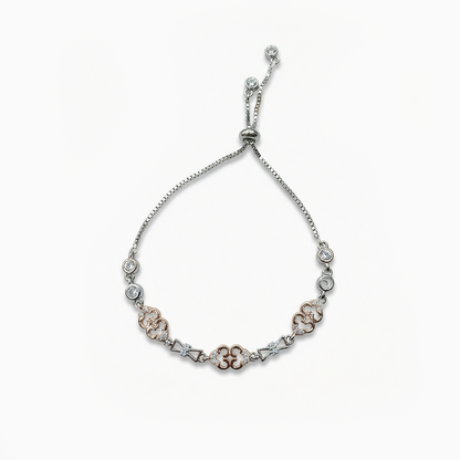 Rose Clover Shine Silver Bracelet