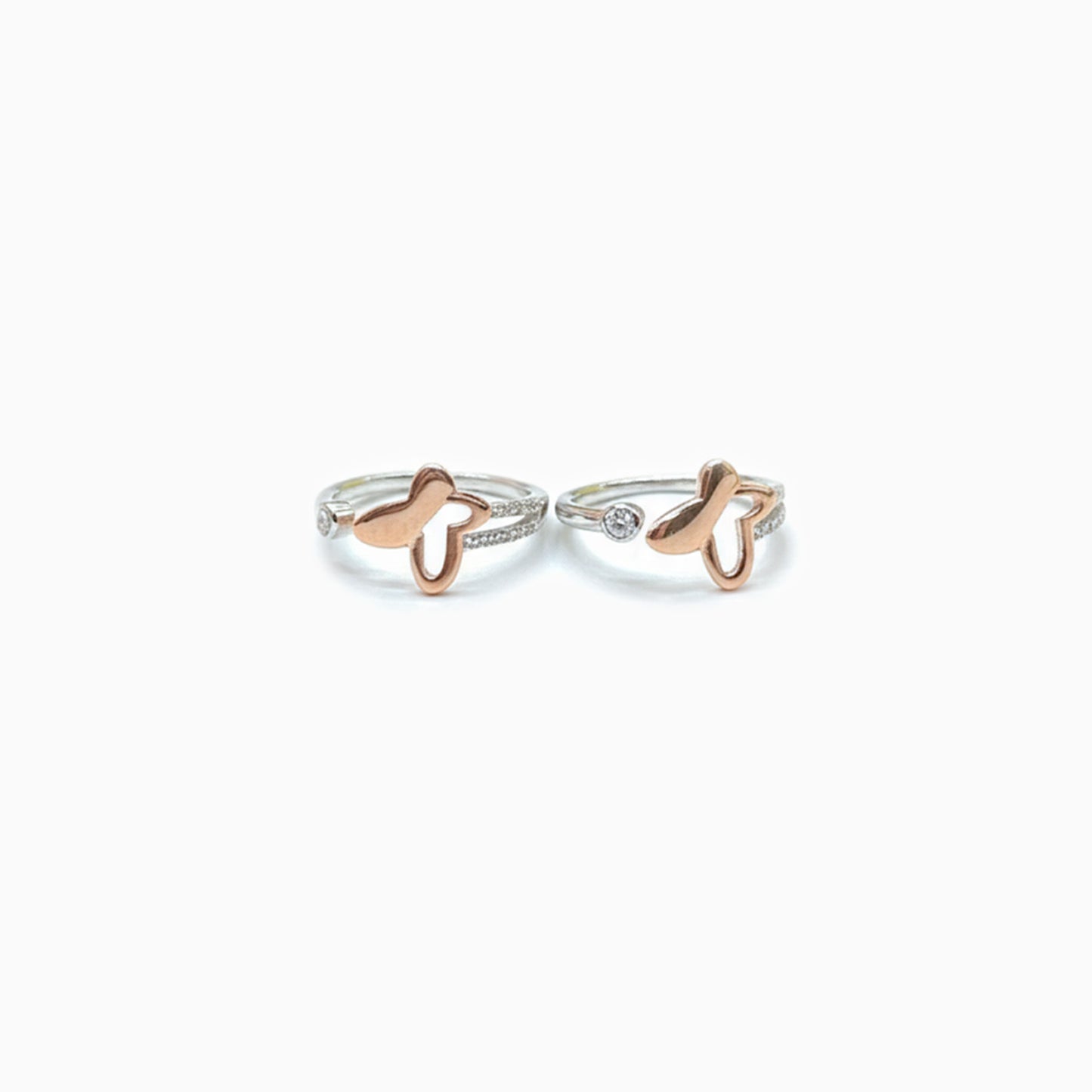 Pair of toe rings  on a white background