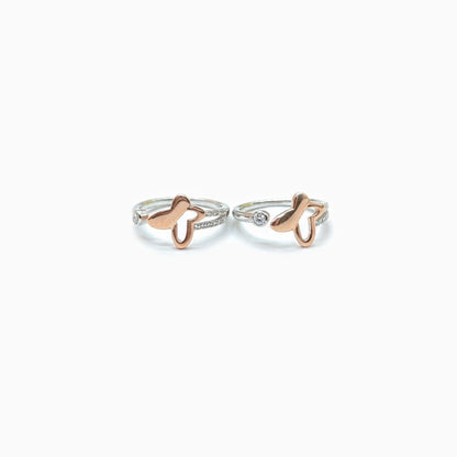Pair of toe rings  on a white background