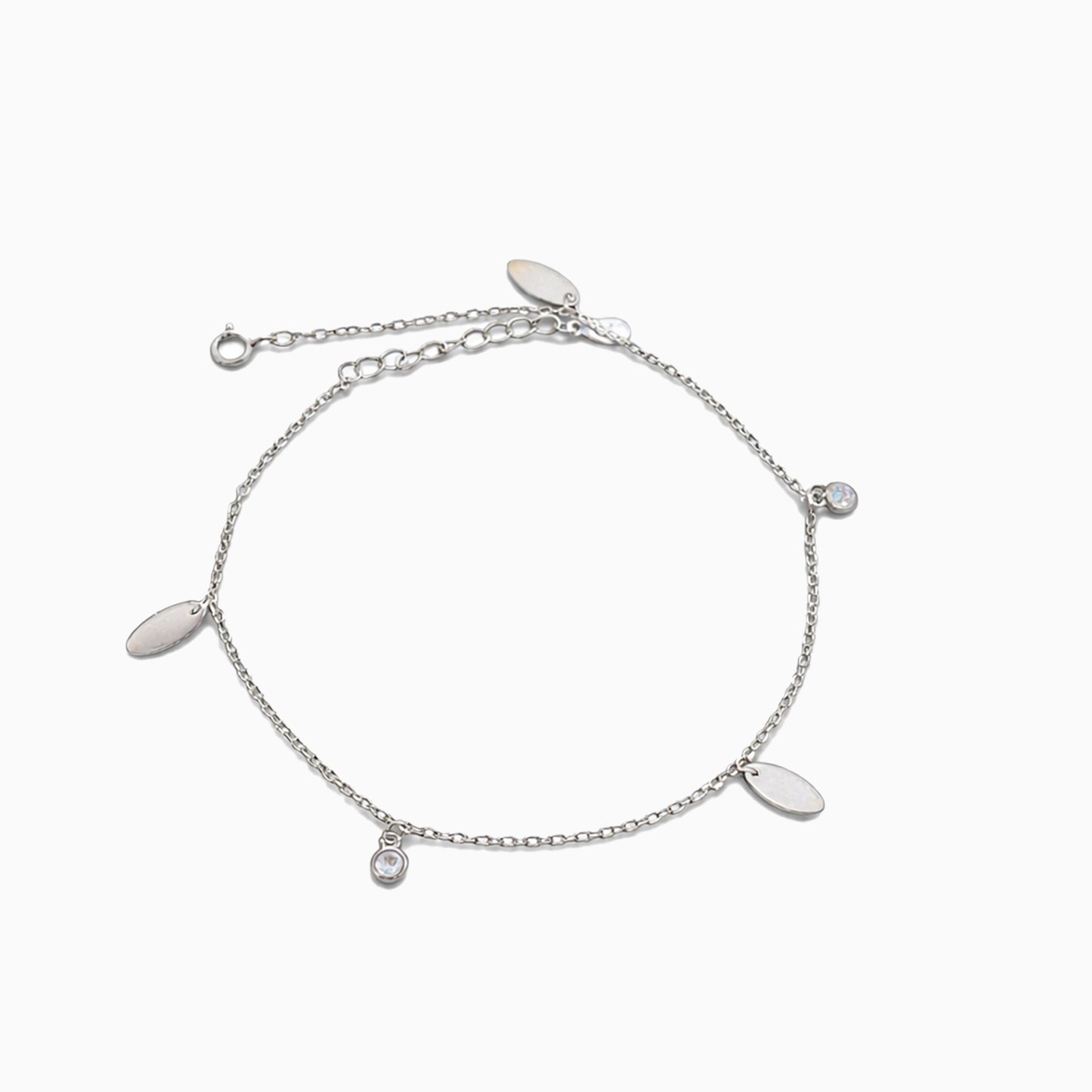 Starlight Drop Silver Anklet