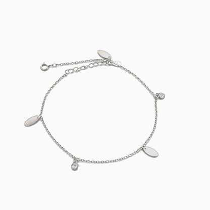 Starlight Drop Silver Anklet