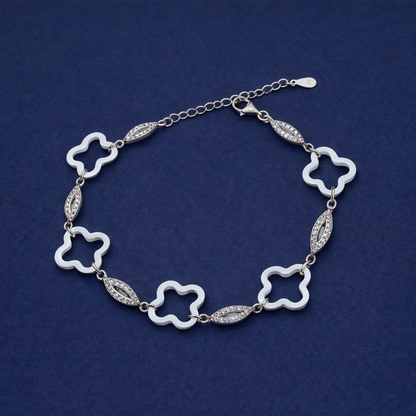 Floral Shine Silver Bracelet