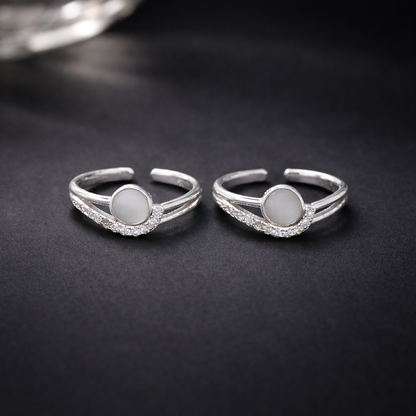 Moonrise Silver Toe Rings