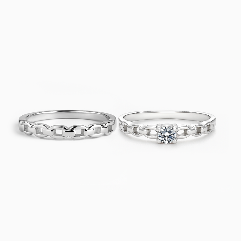 Forever Linked Silver Couple Rings