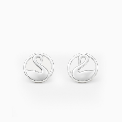 Minimalist Swan Silver Studs