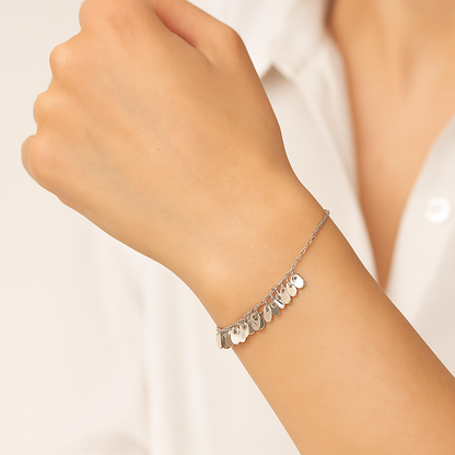 Minimalist Silver Bracelet with Dangles