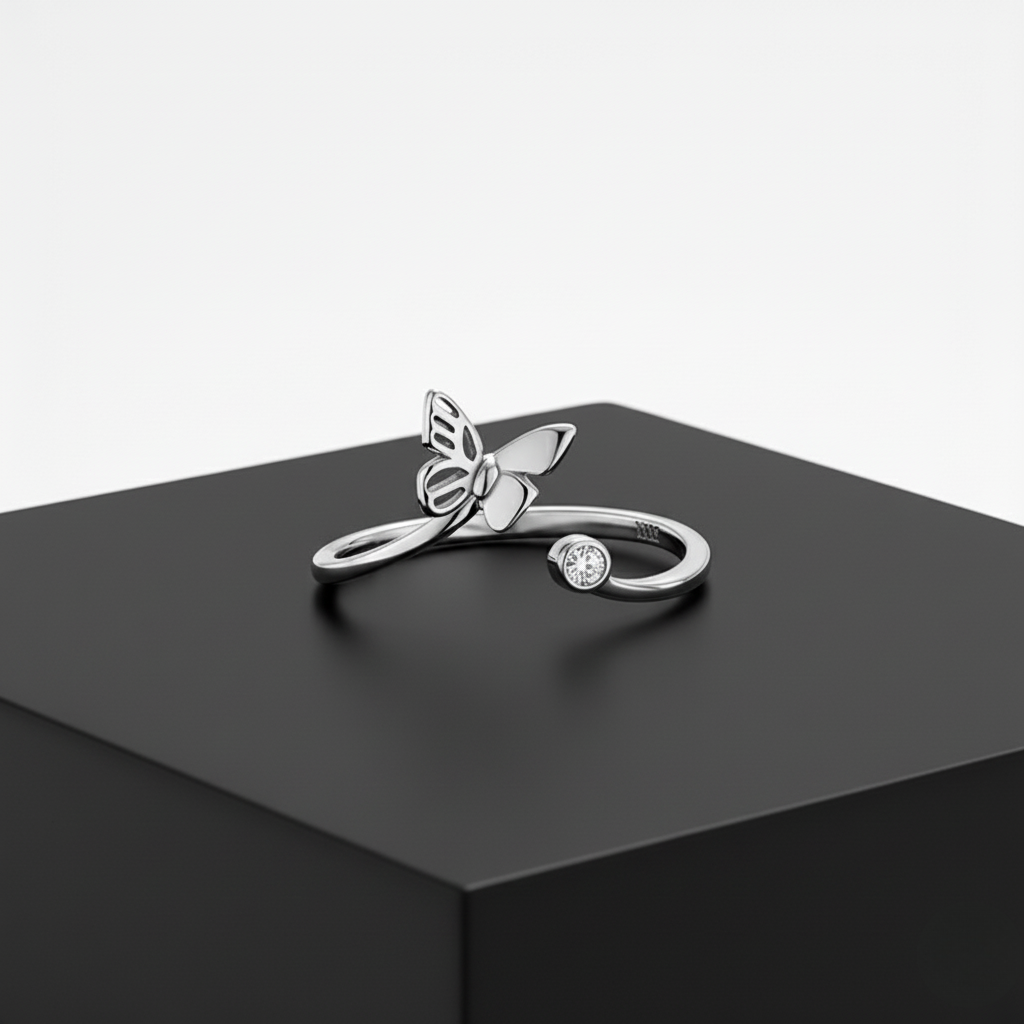 Butterfly Adjustable Silver Rings