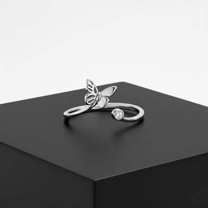 Butterfly Adjustable Silver Rings
