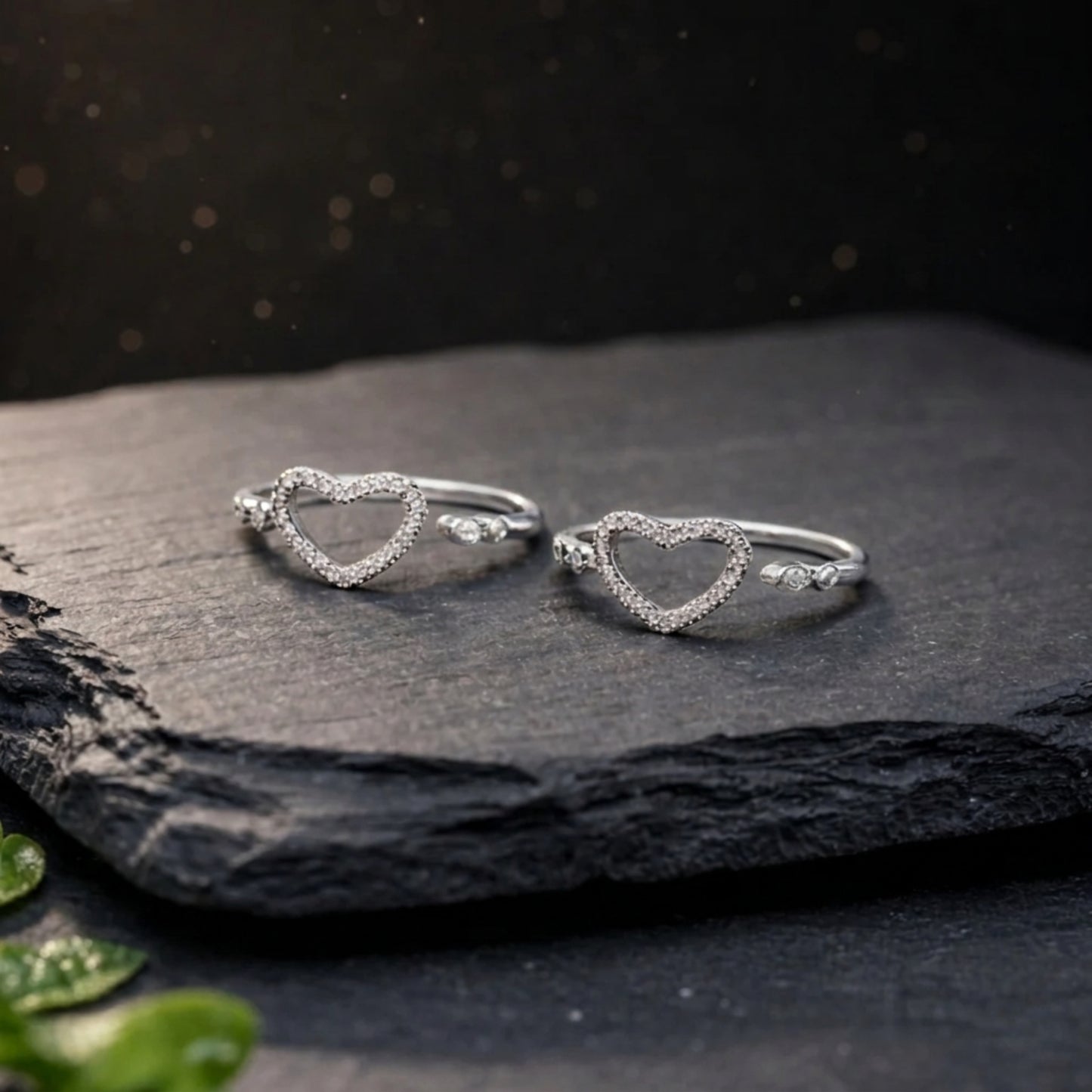Pure Love Heart Silver Toe Rings