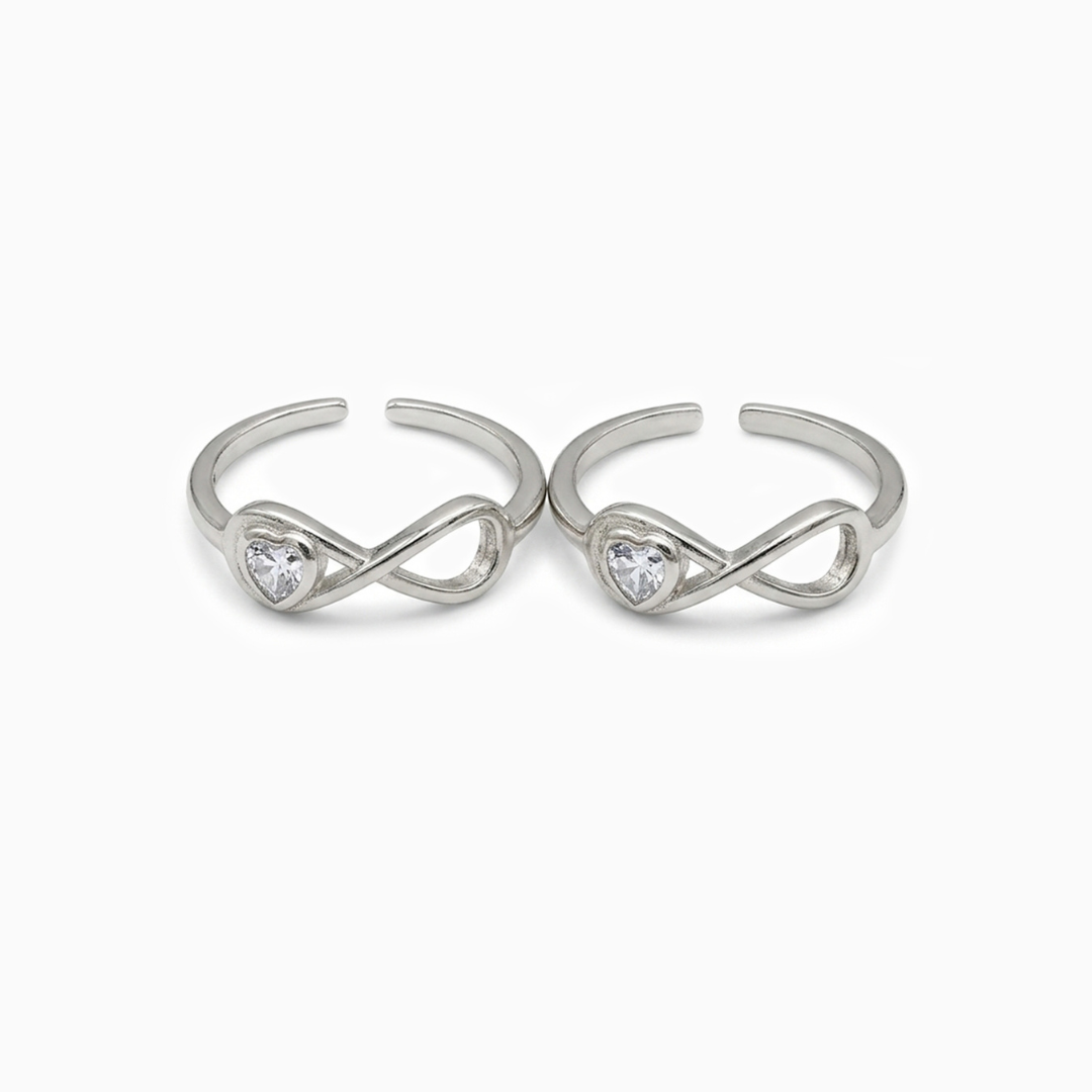 Endless Love Silver Toe Rings