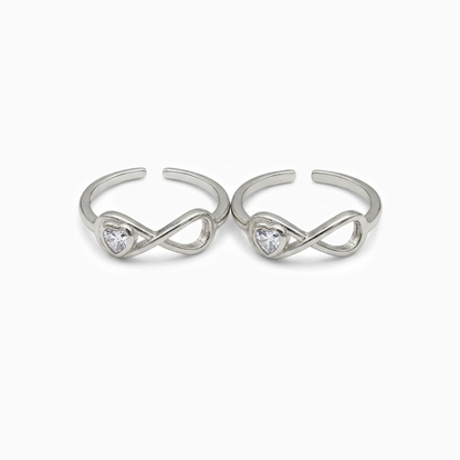 Endless Love Silver Toe Rings