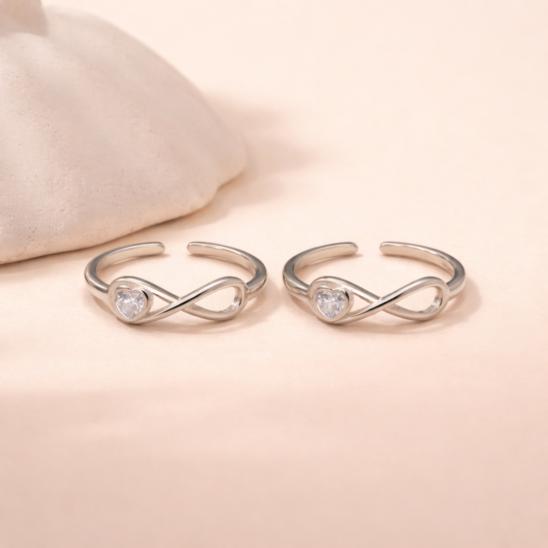 Endless Love Silver Toe Rings