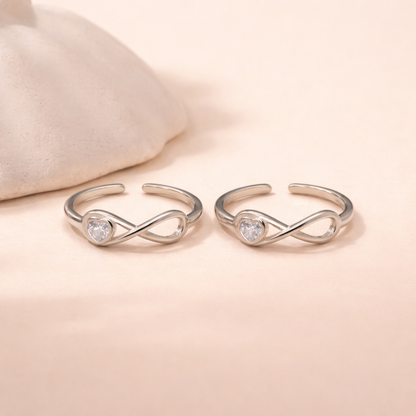 Endless Love Silver Toe Rings