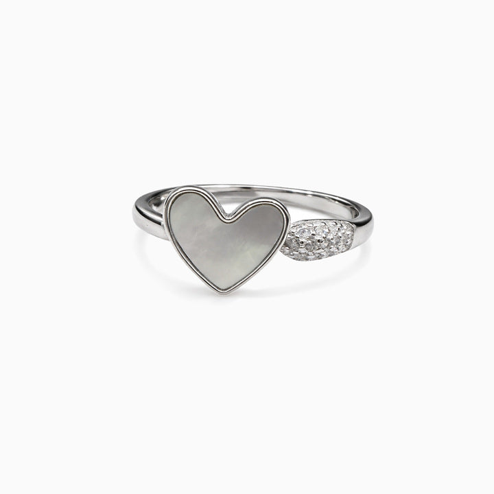 Silent Love Silver Heart Ring