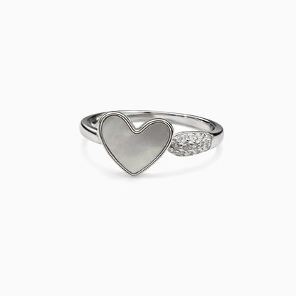 Silent Love Silver Heart Ring