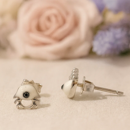 Aura Evil Eye Silver Studs