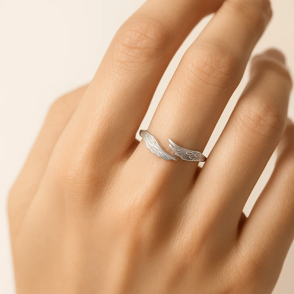 Wing Guard Adjustable Silver Ring