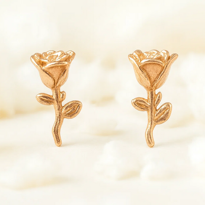 Everyday Wear Silver Rose Studs