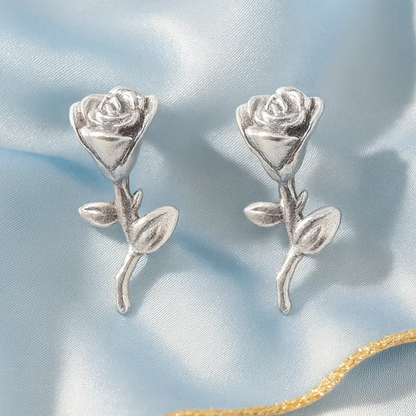 Everyday Wear Silver Rose Studs