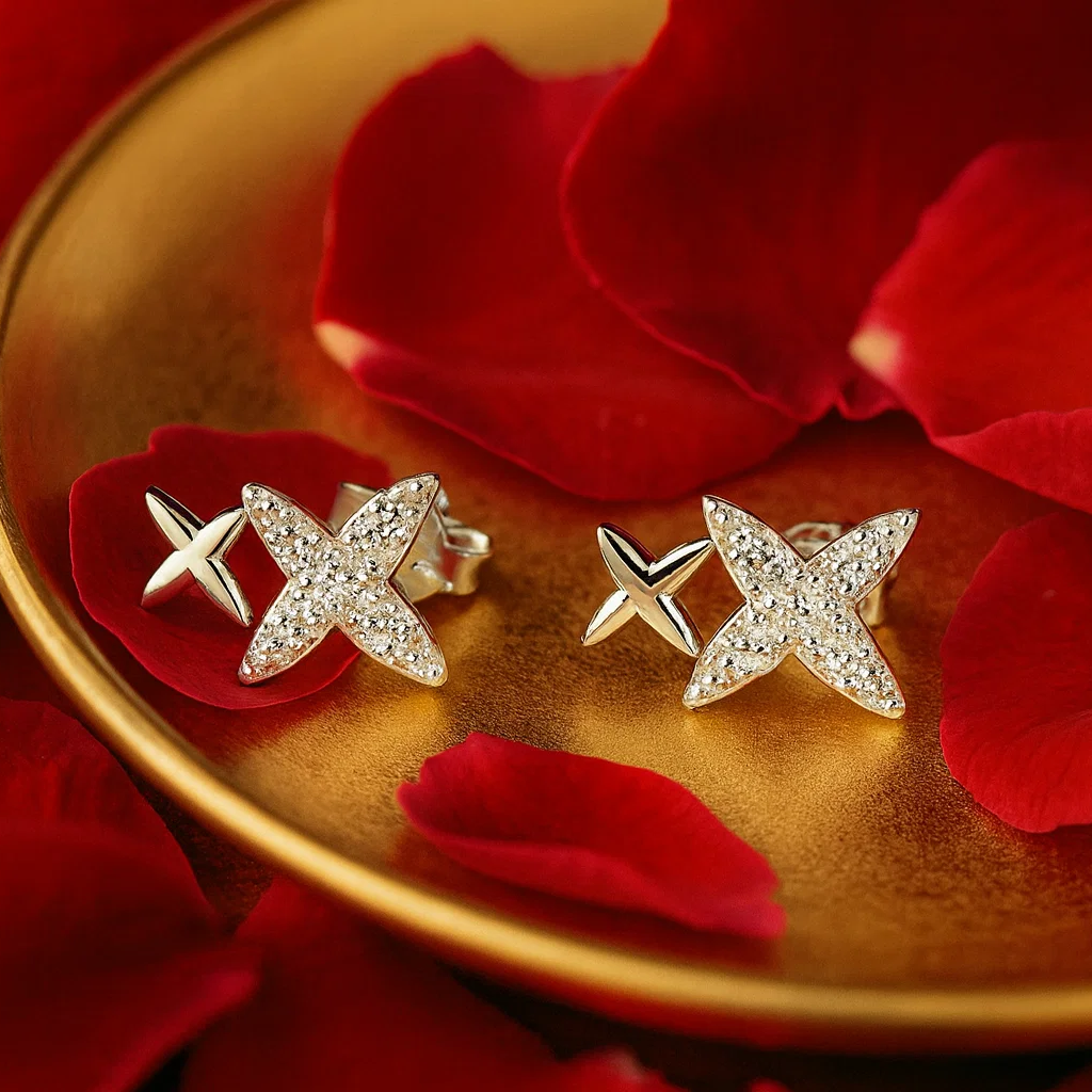 Modern Chic Star Silver Studs