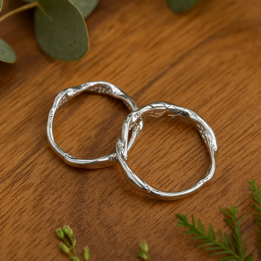 Twisted Silver Vine Hoop Earrings