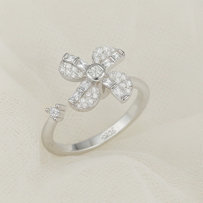 Rotating Wheels Adjustable Silver Ring