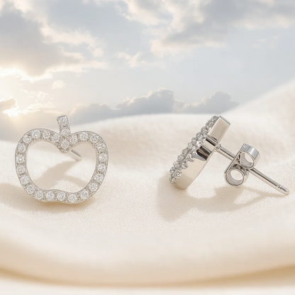 Trendy Apple Silver Stud Earrings