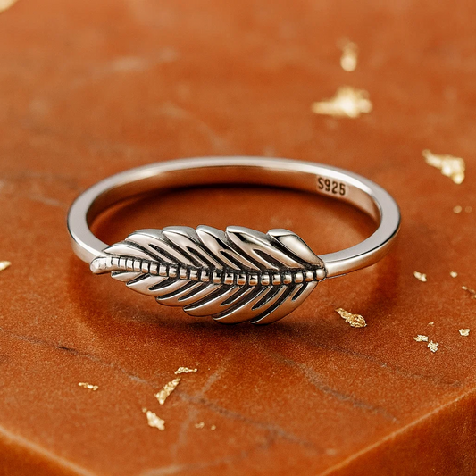 Solid Leaf Adjustable Silver Ring