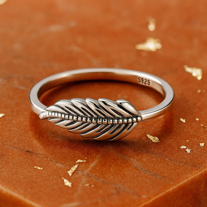 Solid Leaf Adjustable Silver Ring