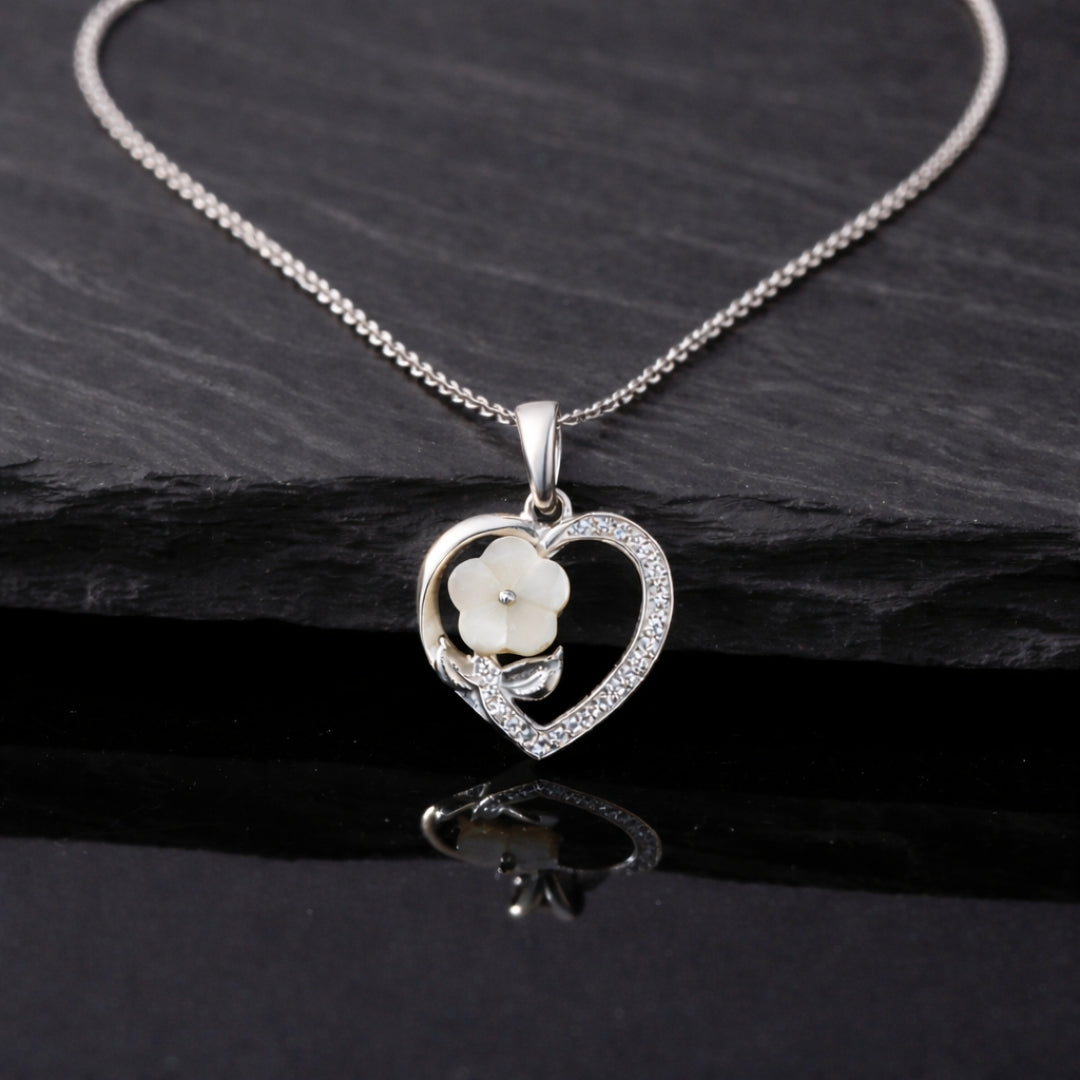 Love In Bloom Silver Heart Pendant
