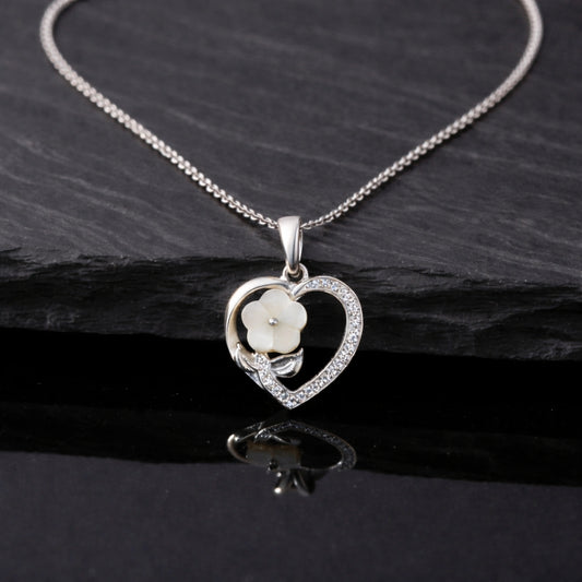 Love In Bloom Silver Heart Pendant