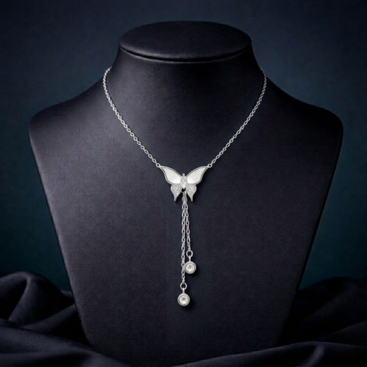 Angel Wings Butterfly Silver Necklace