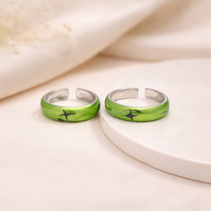 Green Galaxy Enamel Toe Rings