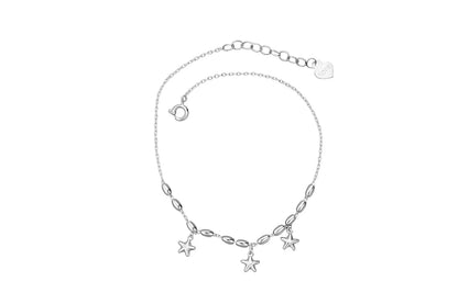 Shiny Tri-Stars Silver Bracelet